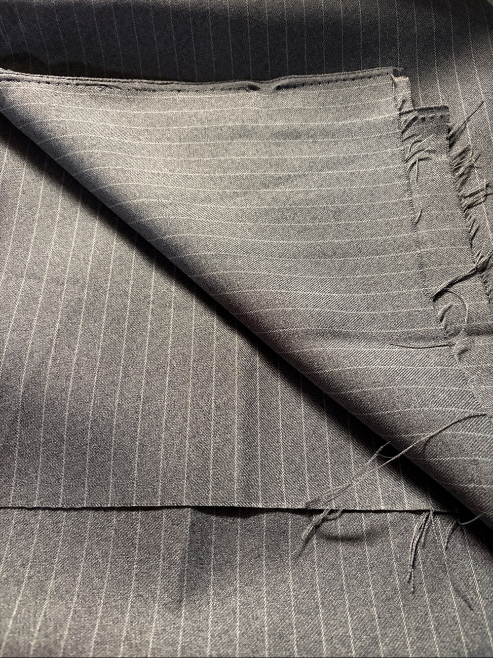 Fabric 60” × 142”, Gray Pinstripe Suiting Fabric